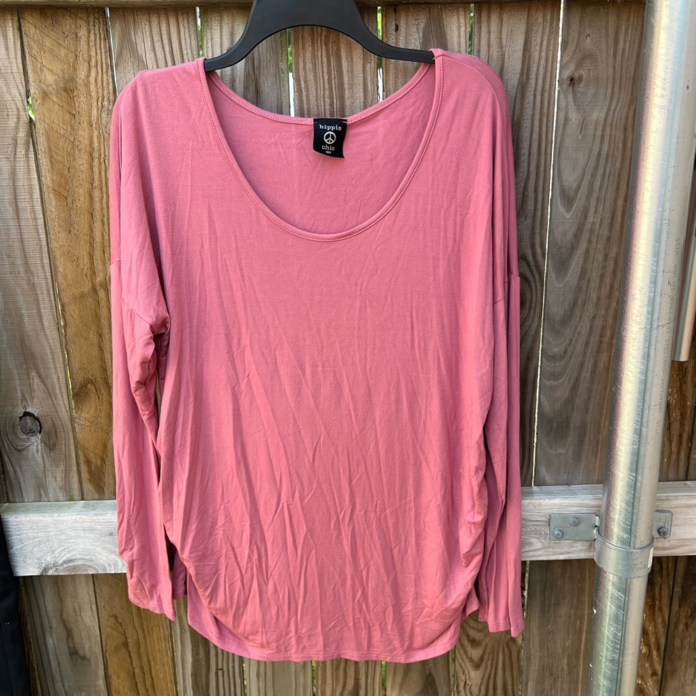 👗Hippie Chic light mauve long sleeve top( part of 3 for $25 promo)
